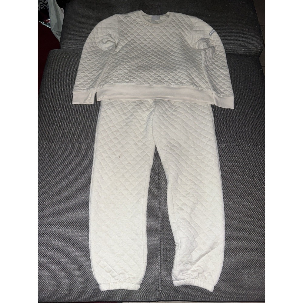 Columbia Sportswear Company Ivory Lodge Quilted Sweatshirt/Pants Set Womens S/M